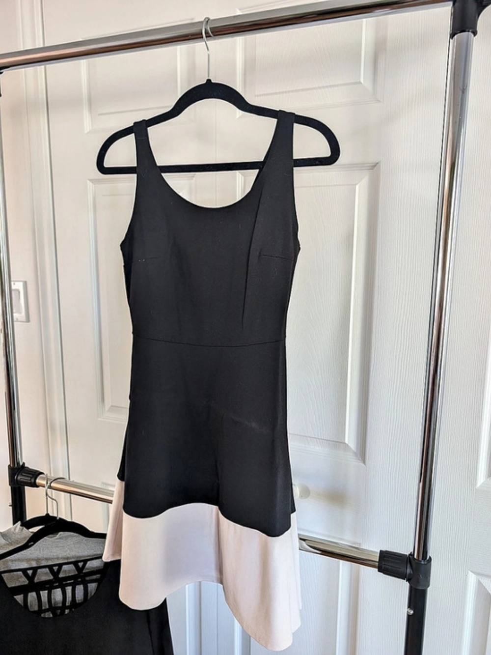 Color-Block Mini Dress in Black & White